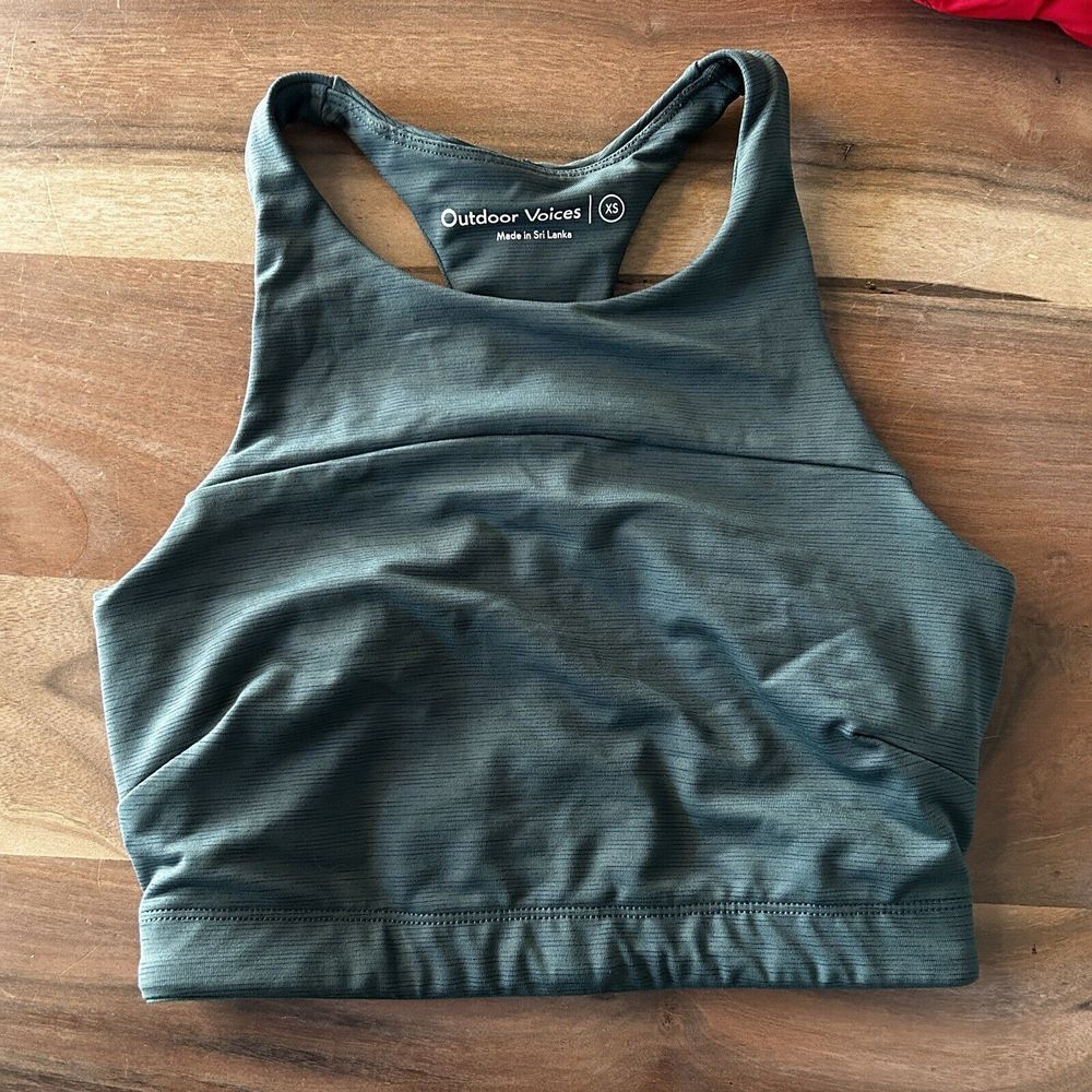 Outdoor Voices Sports Bra Green Women's Move Free Crop Top Comfort Sz‎ X-Small